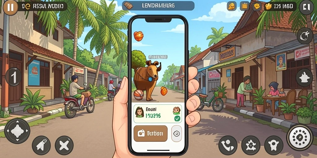 Tangkapan layar menampilkan karakter utama dalam misi petualangan.
